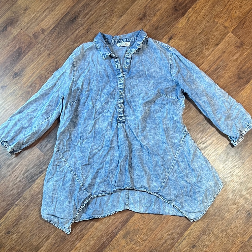 Vintage America Light Blue Denim Top
